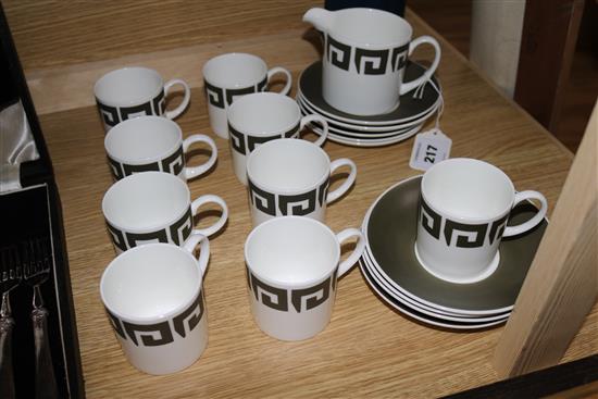 A Susie Cooper Green Keystone nine place coffee set